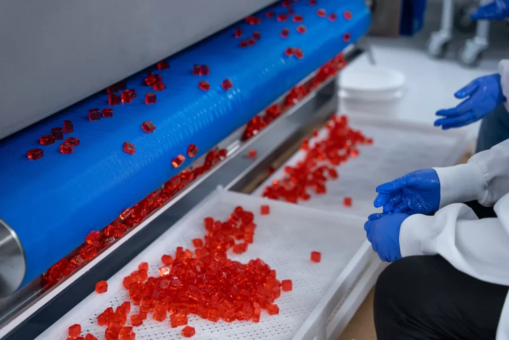 Gummy production line at a GMP compliant facility