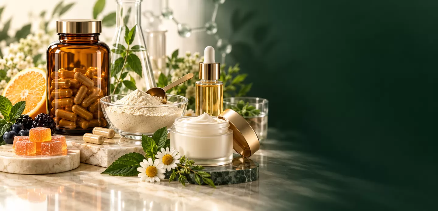 Capsules, powder, cream and botanical ingredients