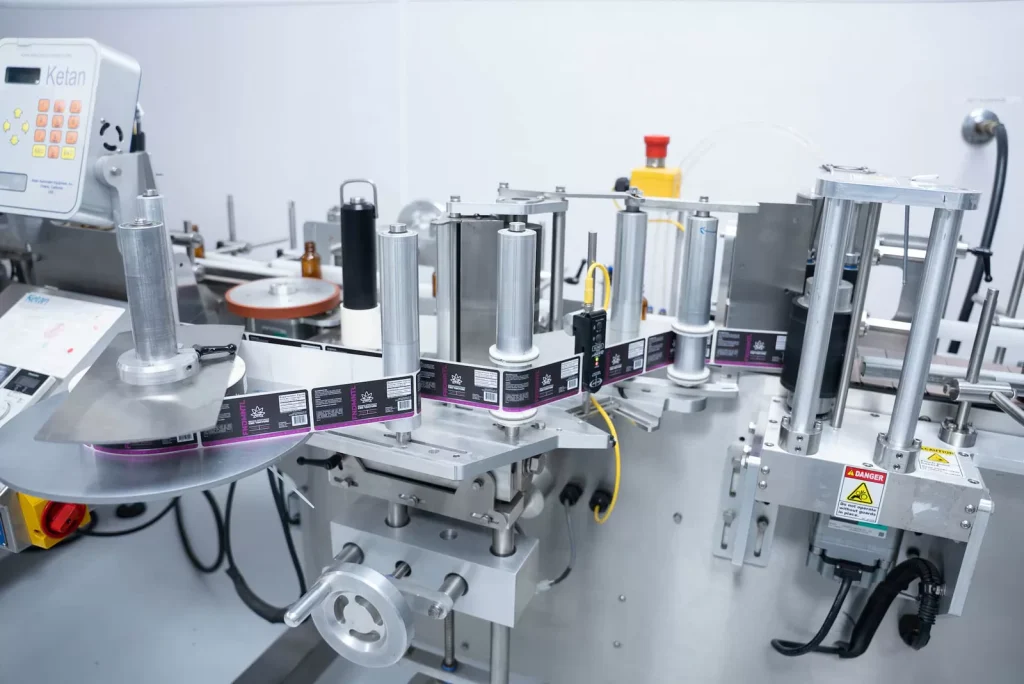 Supplement bottle filling and labeling equipment