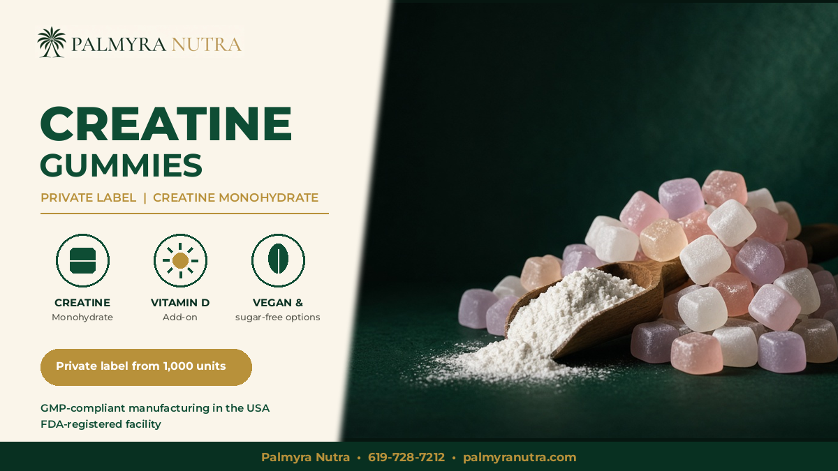 Private label creatine gummies for women's healthy aging brands